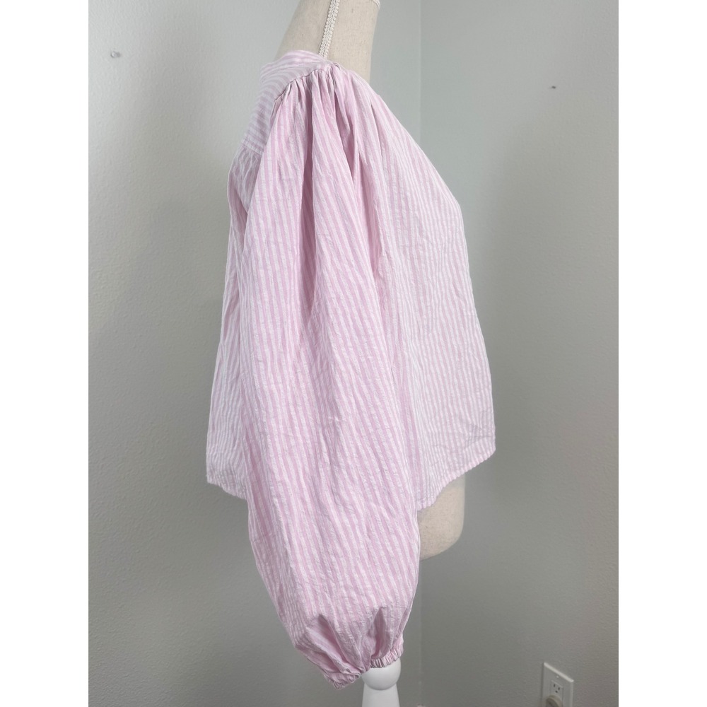 Altar'd State Linda Puff Sleeve Button Up Top Balloon Sleeve Coquette Barbie - Picture 5 of 9